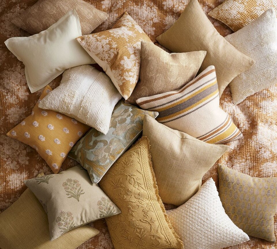 Zenia Floral Quilted Cushion Cover Pottery Barn Australia